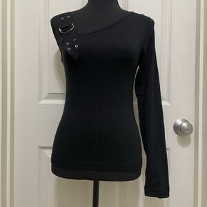 Vintage NWT XOXO Asymmetrical One Sleeve Knit Top Y2K Stretch Club Punk Grunge